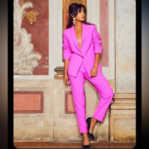 NEW NWT HOUSE OF CB Dawna Crepe Trousers In Electric Pink